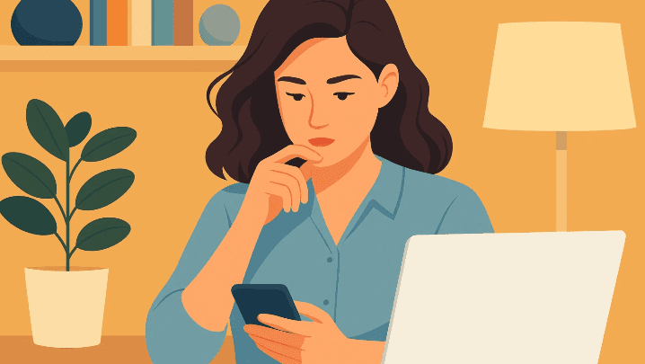 Person writing a review