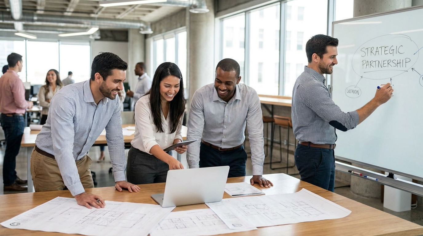 Business collaboration in an office