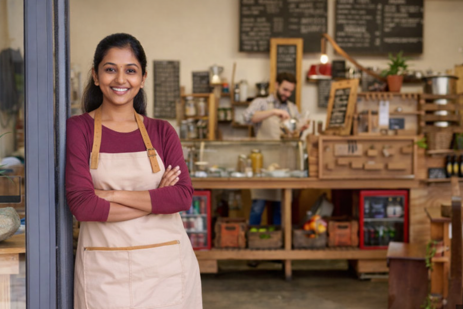 Small business owner managing their Tellacity reputation